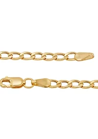 Hollow Curb Bracelet in 14K Yellow Gold