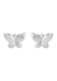 1/10 ct. t.w. Diamond Butterfly Stud Earrings in Sterling Silver