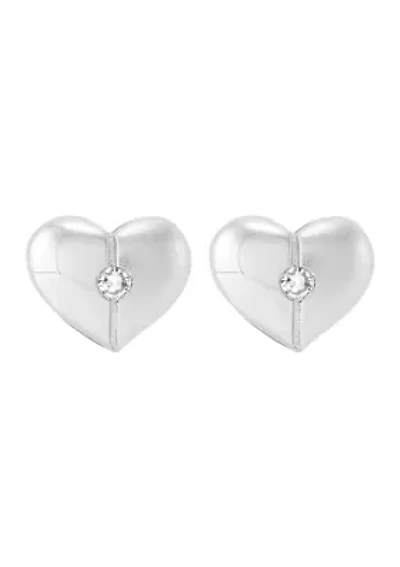 1/10 ct. t.w. Diamond Heart Stud Earrings in Sterling Silver