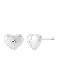 1/10 ct. t.w. Diamond Heart Stud Earrings in Sterling Silver