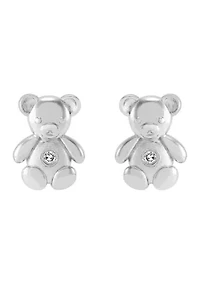 1/10 ct. t.w. Diamond Teddy Bear Stud Earrings in Sterling Silver