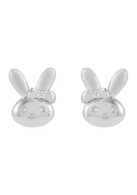 Girls 1/10 ct. t.w. Diamond Bunny Stud Earrings in Sterling Silver