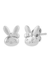 Girls 1/10 ct. t.w. Diamond Bunny Stud Earrings in Sterling Silver