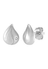  1/10 ct. t.w. Diamond  Wave Stud Earrings in Sterling Silver