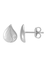  1/10 ct. t.w. Diamond  Wave Stud Earrings in Sterling Silver