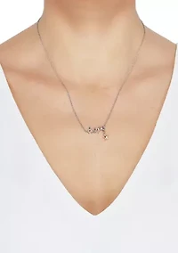 Hope with Dangle Star Necklace in Sterling Silver and 10K Yellow Gold