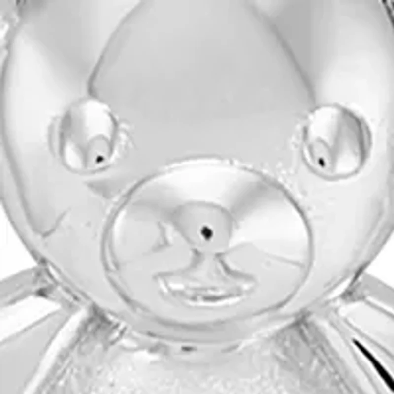 Diamond Accent Teddy Bear Pendant with 16" Cable Chain in Sterling Silver