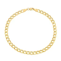 14K Yellow Gold 1.20mm Hollow Curb Chain Bracelet
