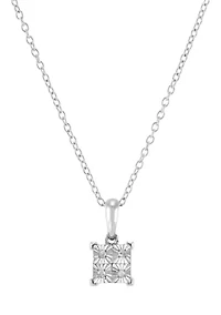 1/10 ct. t.w. Diamond Pendant with 18" Cable Chain and Stud Earrings Set in Sterling Silver 