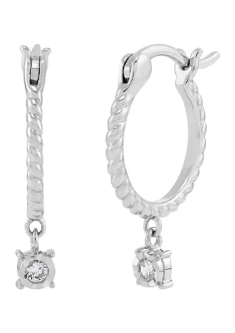 1/10 ct. t.w. Lab Grown Stud and Hoop Earring Set in Sterling Silver