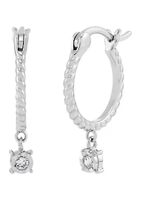 1/10 ct. t.w. Lab Grown Stud and Hoop Earring Set in Sterling Silver