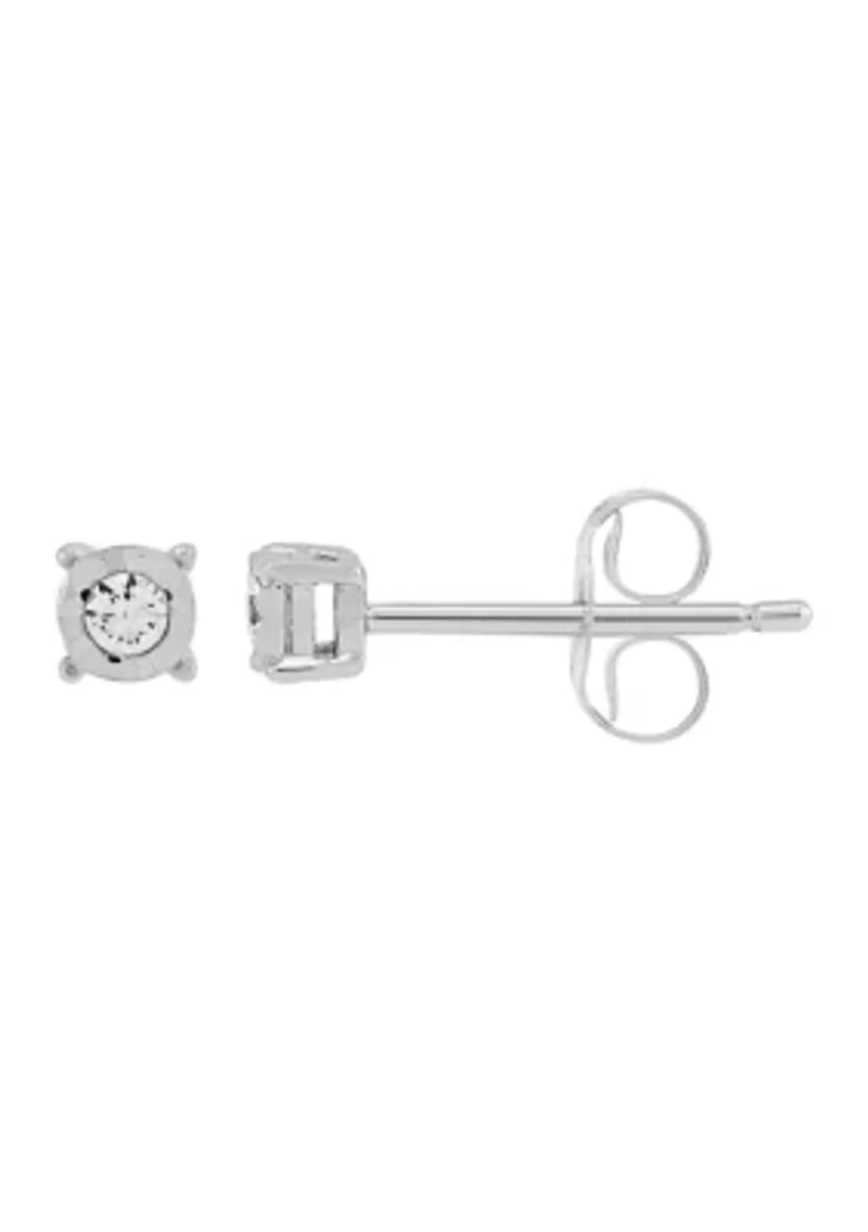 1/10 ct. t.w. Lab Grown Stud and Hoop Earring Set in Sterling Silver