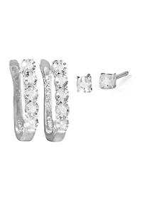 1/10 ct. t.w. Lab Grown Diamond Earrings Set in Serling Silver