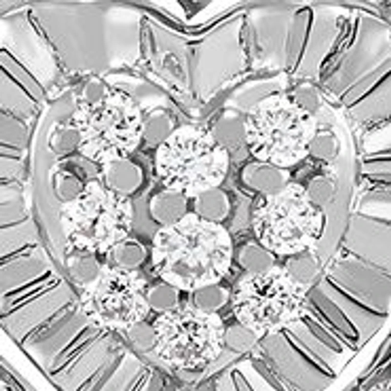 1/2 ct. t.w. Diamond Heart Earrings and Pendant with 18" Cable Chain Set in Sterling Silver