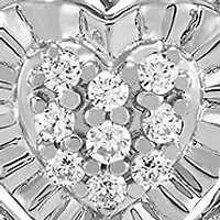 1/2 ct. t.w. Diamond Heart Earrings and Pendant with 18" Cable Chain Set in Sterling Silver