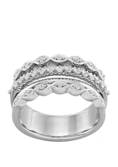 1/4 ct. t.w. Diamond Stack Ring in Sterling Silver 
