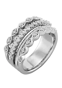 1/4 ct. t.w. Diamond Stack Ring in Sterling Silver 
