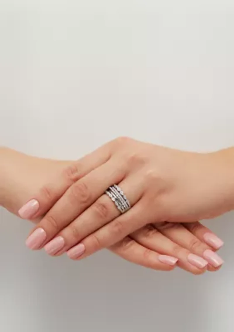 1/4 ct. t.w. Diamond Stack Ring in Sterling Silver