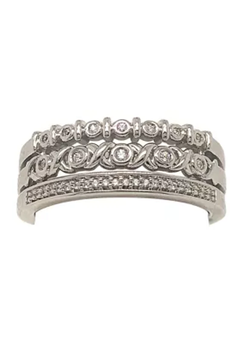 1/10 ct. t.w. Diamond Stack Ring in Sterling Silver
