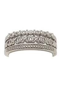 1/10 ct. t.w. Diamond Stack Ring in Sterling Silver