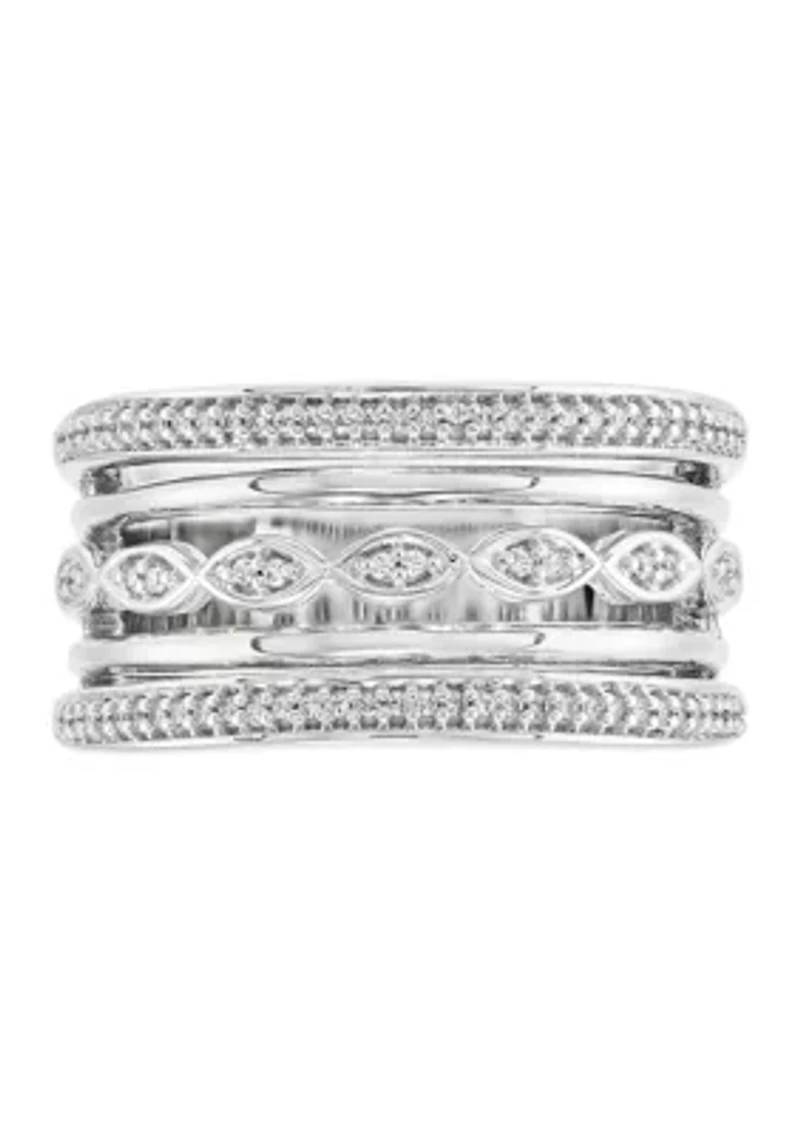 1/5 ct. t.w. Diamond Stack Ring in Sterling Silver