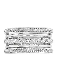 1/5 ct. t.w. Diamond Stack Ring in Sterling Silver
