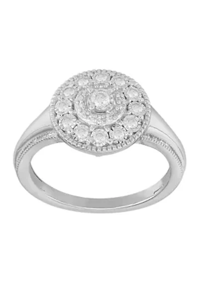 1/4 ct. t.w. Round Diamond Ring in Sterling Silver