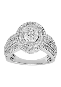 1 ct. t.w. Oval Diamond Ring in Sterling Silver