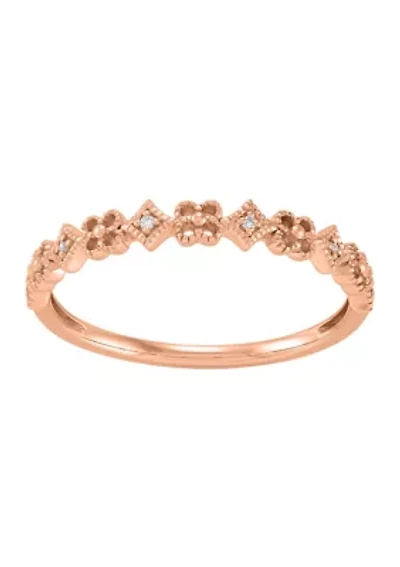 Diamond Accent Ring in 10K Rose Gold