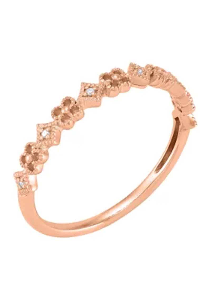 Diamond Accent Ring in 10K Rose Gold