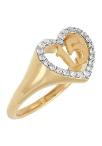 1/4 ct. t.w. Lab-Grown Diamond Heart Ring in 10K Yellow Gold