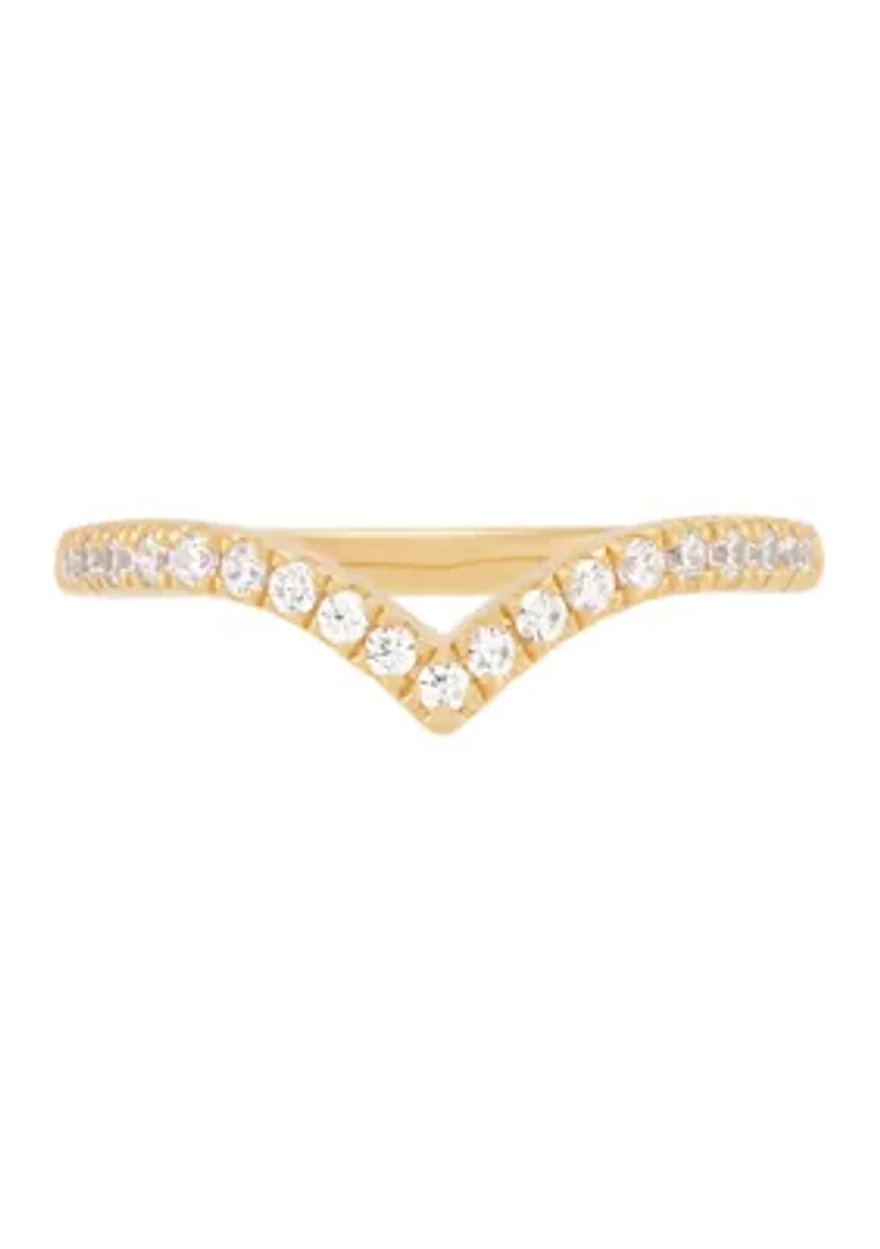 1/4 ct. t.w. Lab Grown Diamond Chevrons Ring in 10K Yellow Gold