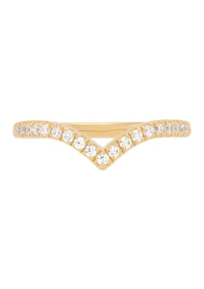 1/4 ct. t.w. Lab Grown Diamond Chevrons Ring in 10K Yellow Gold