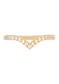  1/4 ct. t.w. Lab Grown Diamond Chevrons Ring in 10K Yellow Gold