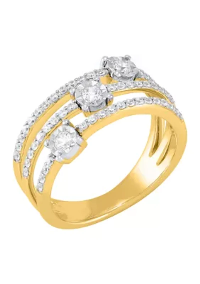 1/2 ct. t.w. Lab Grown Diamond Ring in Gold Over Sterling Silver