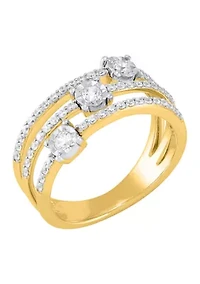 1/2 ct. t.w. Lab Grown Diamond Ring in Gold Over Sterling Silver