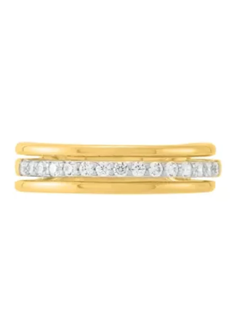 1/4 ct. t.w. Lab Grown Diamond Ring in Gold Over Sterling Silver