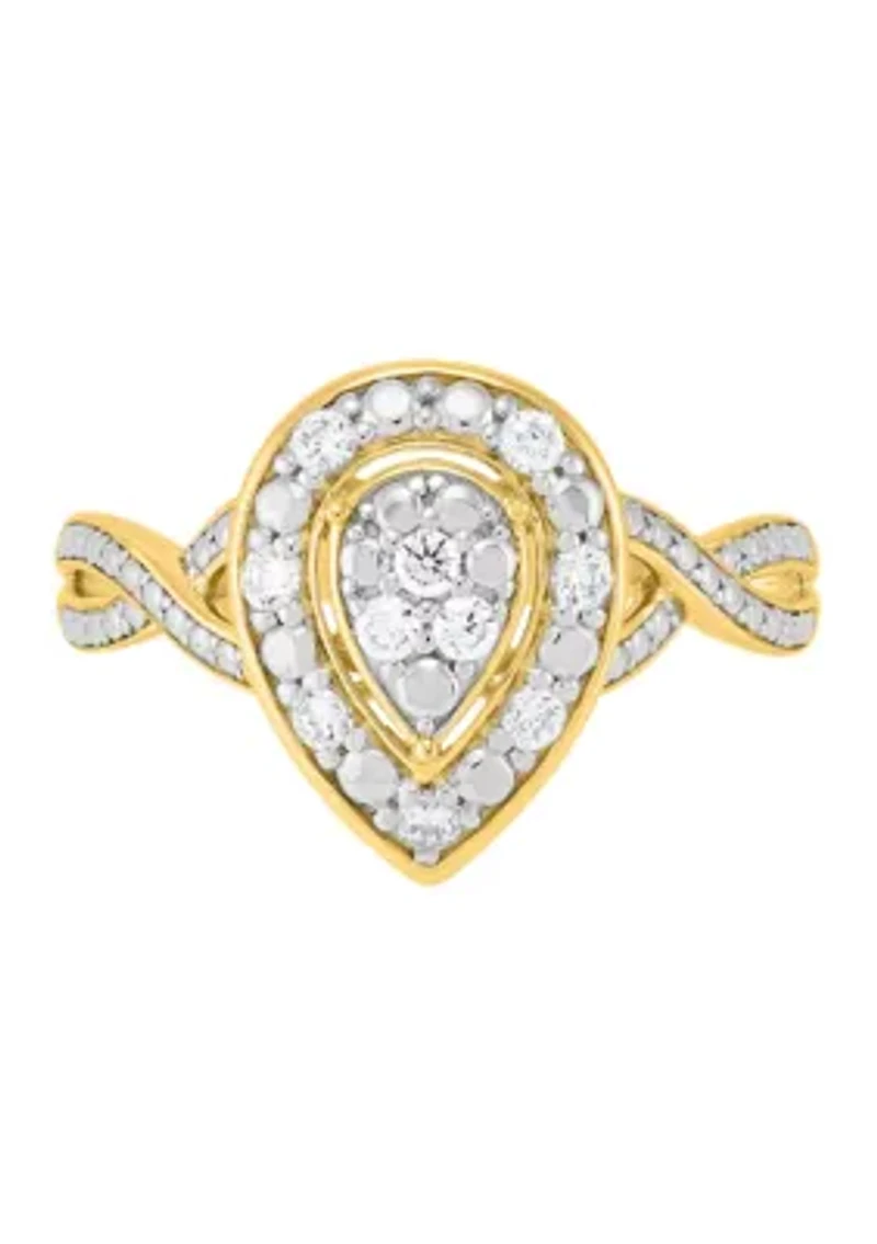 1/ ct. t.w. Lab Grown Diamond Ring in Gold Over Sterling Silver