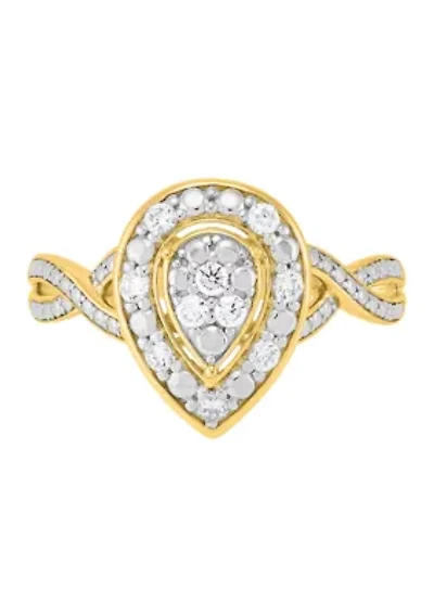 1/ ct. t.w. Lab Grown Diamond Ring in Gold Over Sterling Silver