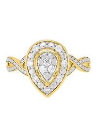 1/ ct. t.w. Lab Grown Diamond Ring in Gold Over Sterling Silver