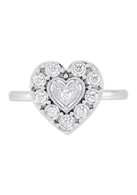 1/4 ct. t.w. Lab Grown Diamond Heart Ring in Sterling Silver