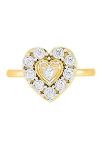 1/4 ct. t.w. Lab Grown Diamond Heart Ring in Gold Over Sterling Silver
