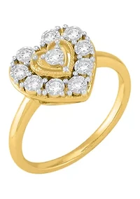 1/4 ct. t.w. Lab Grown Diamond Heart Ring in Gold Over Sterling Silver