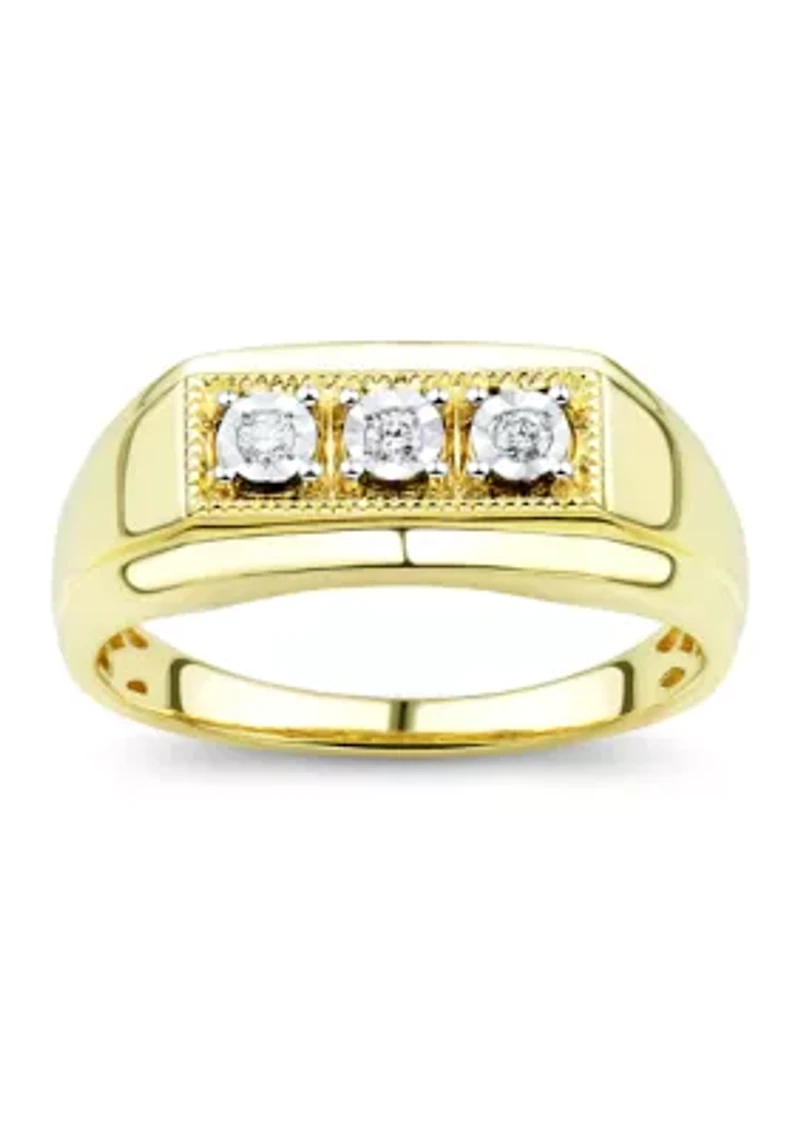 1/10 ct. t.w. Lab Created Diamond Gents Ring in 10K Yellow Gold