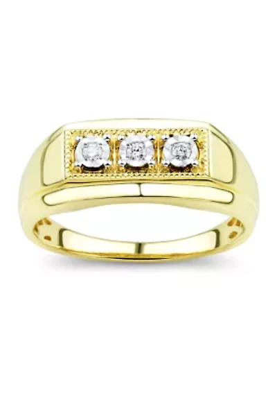 1/10 ct. t.w. Lab Created Diamond Gents Ring in 10K Yellow Gold