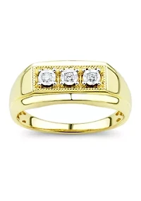 1/10 ct. t.w. Lab Created Diamond Gents Ring in 10K Yellow Gold
