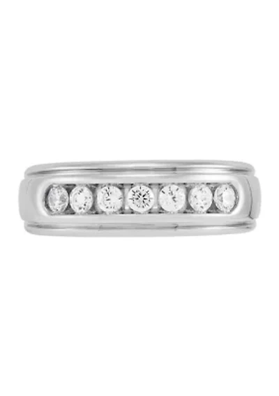 1/2 ct. t.w. Lab Grown Diamond Mens Ring in 10K White Gold