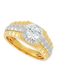 1 ct. t.w. Lab Grown Diamond Gents Ring in 10K Yellow and White Gold