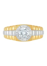 1 ct. t.w. Lab Grown Diamond Gents Ring in 10K Yellow and White Gold