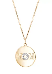 Diamond Accent Disk Pendant with 18" Cable Chain in 10K Yellow Gold